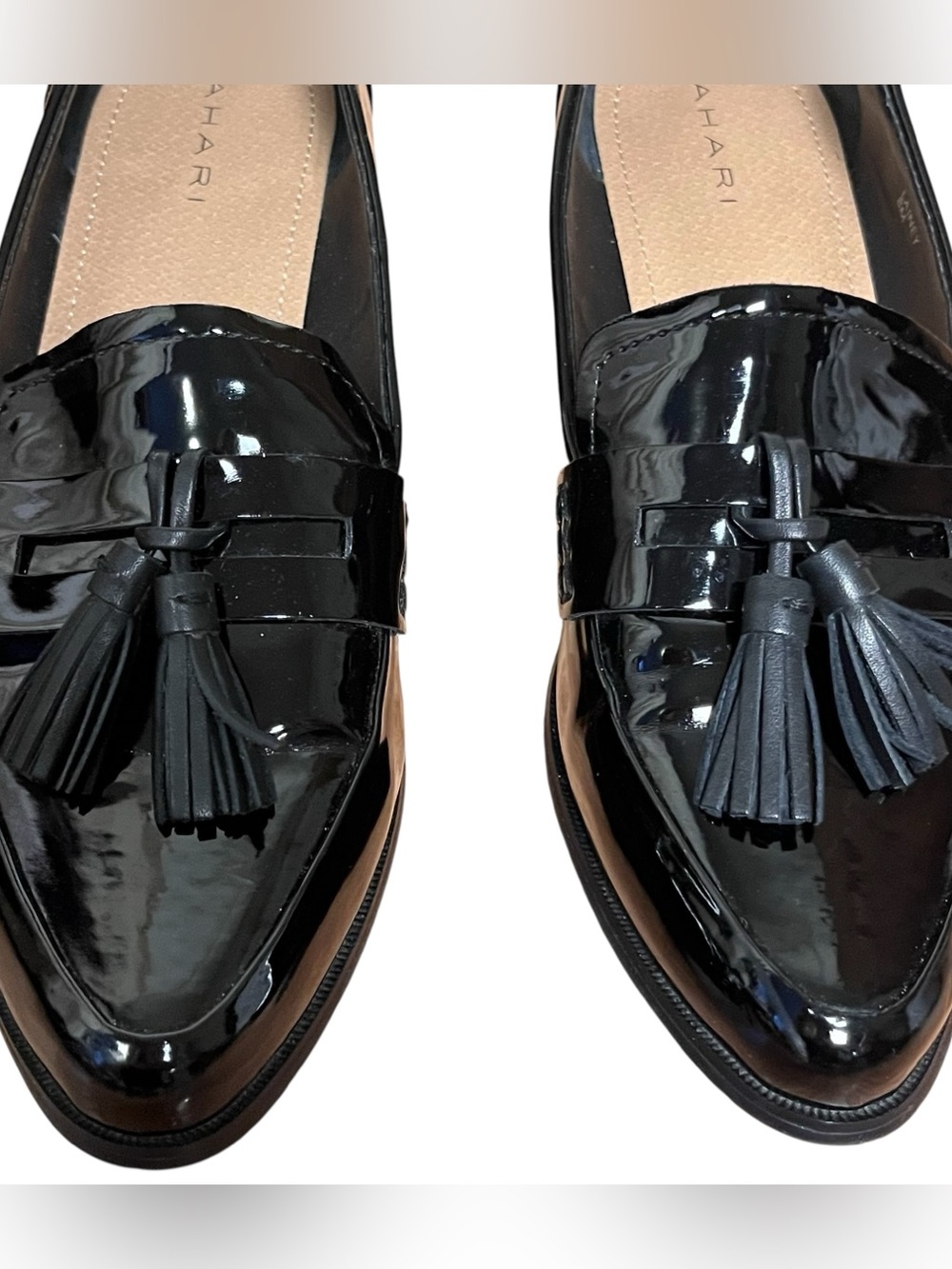 Tahari Patent Leather Lainey Penny Loafers Tassel — Size 8 - Picture 3 of 11